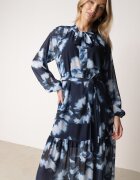 lovery Rochie croi cutie bleumarin cu imprimeu floral cu cordon Nifle
