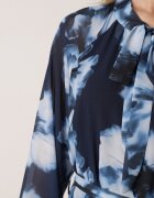 lovery Rochie croi cutie bleumarin cu imprimeu floral cu cordon Nifle