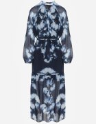 lovery Rochie croi cutie bleumarin cu imprimeu floral cu cordon Nifle