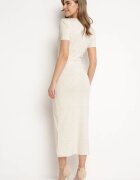 lovery Rochie de cocktail Bej Mulată Decorată cu draperii Saarias
