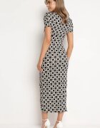 lovery Rochie de cocktail Mulată Negru-Bej Decorată cu drapaje Saarias