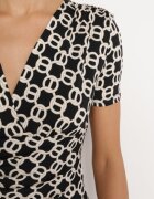 lovery Rochie de cocktail Mulată Negru-Bej Decorată cu drapaje Saarias
