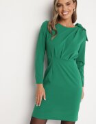 lovery Rochie de cocktail Mulată Verde închis Decorată cu Fundă și Fentă Linnaea