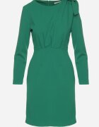 lovery Rochie de cocktail Mulată Verde închis Decorată cu Fundă și Fentă Linnaea