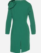 lovery Rochie de cocktail Mulată Verde închis Decorată cu Fundă și Fentă Linnaea