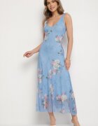 lovery Rochie din plasă albastră cu motiv floral Milanessa