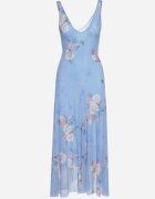 lovery Rochie din plasă albastră cu motiv floral Milanessa