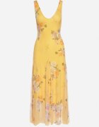 lovery Rochie din plasă galbenă cu motiv floral Milanessa
