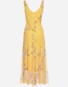 lovery Rochie din plasă galbenă cu motiv floral Milanessa