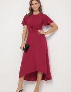 lovery Rochie evazată Bordeaux decorată cu încrețituri Odallica