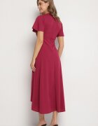 lovery Rochie evazată Bordeaux decorată cu încrețituri Odallica