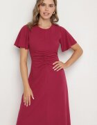 lovery Rochie evazată Bordeaux decorată cu încrețituri Odallica