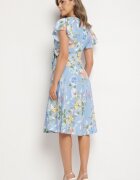 lovery Rochie florală albastru deschis cu decolteu plic Atorina
