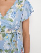 lovery Rochie florală albastru deschis cu decolteu plic Atorina