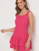 lovery Rochie Fucsia Cloș cu talie marcată și pliseuri Soreqa