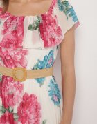 lovery Rochie Fucsia Tip spaniolă cu flori cu curea Sademire