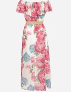 lovery Rochie Fucsia Tip spaniolă cu flori cu curea Sademire