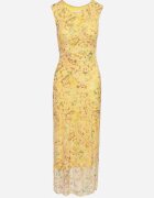 lovery Rochie Galbenă de cocktail cambrată florală cu căptușeală din viscoză Lidra