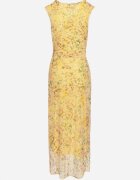 lovery Rochie Galbenă de cocktail cambrată florală cu căptușeală din viscoză Lidra