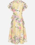 lovery Rochie Galbenă Florală cu Decolteu Petrecut Atorina