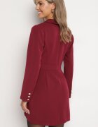 lovery Rochie grena închis petrecută din viscoză decorată cu nasturi Ellionira