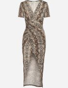 lovery Rochie Maro Mulată De Cocktail Decorată Cu Drapaj Saarias