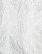 lovery Rochie Mini Albă cu Inserții de Dantelă și Volane Soffiana
