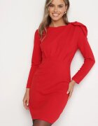 lovery Rochie mulată de cocktail roșie decorată cu fundă și șliț Linnaea