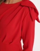 lovery Rochie mulată de cocktail roșie decorată cu fundă și șliț Linnaea