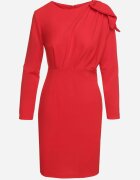 lovery Rochie mulată de cocktail roșie decorată cu fundă și șliț Linnaea