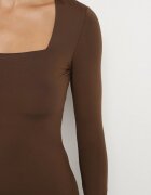 lovery Rochie Mulată Maro închis Maxi cu Mânecă Lungă Esmeria