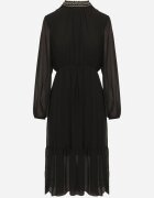 lovery Rochie neagră cu elastic în talie decorată cu aplicații la decolteu Lilirae