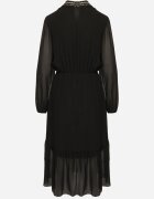 lovery Rochie neagră cu elastic în talie decorată cu aplicații la decolteu Lilirae