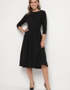 lovery Rochie Neagră Evazată Decorată Cu Cusături Reamira