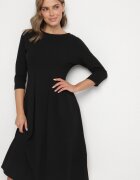 lovery Rochie Neagră Evazată Decorată Cu Cusături Reamira