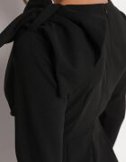 lovery Rochie Neagră Mulată De Cocktail Decorată Cu Fundă Și Fentă Linnaea