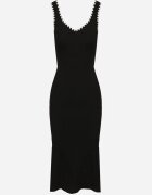 lovery Rochie Neagră Tricotată cu croială cambrată cu bretele cu paspoal Zenlimi