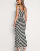 lovery Rochie Negru-Albă cu Croială Cambrată cu Viscoză Zidia