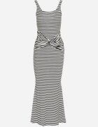 lovery Rochie Negru-Albă cu Croială Cambrată cu Viscoză Zidia