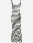 lovery Rochie Negru-Albă cu Croială Cambrată cu Viscoză Zidia