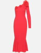 lovery Rochie Roșie Asimetrică cu Aplicații Florale Cocktail Alissae
