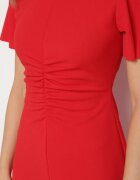 lovery Rochie Roșie Cloș Decorată Cu Încrețituri Odallica