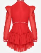 lovery Rochie roșie evazată Salopetă mini cu volănașe Gilha