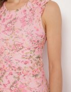 lovery Rochie Roz de cocktail cambrată florală cu căptușeală din viscoză Lidra