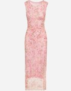 lovery Rochie Roz de cocktail cambrată florală cu căptușeală din viscoză Lidra