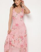 lovery Rochie Roz din plasă cu Motiv Floral Milanessa