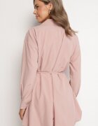lovery Rochie roz tip cămașă stil balon cu curea Lavilorae