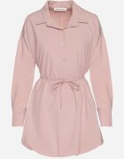 lovery Rochie roz tip cămașă stil balon cu curea Lavilorae