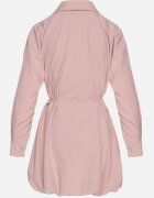 lovery Rochie roz tip cămașă stil balon cu curea Lavilorae