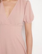 lovery Rochie Roză de cocktail cu croială evazată cu legătură Zilarie